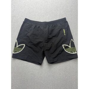 Adidas Originals Swim Shorts Mens XL Black‎ Big Trefoil Mesh Lined Zip Pockets